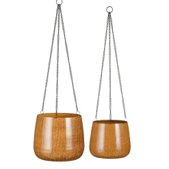 Orange brown hanging planter