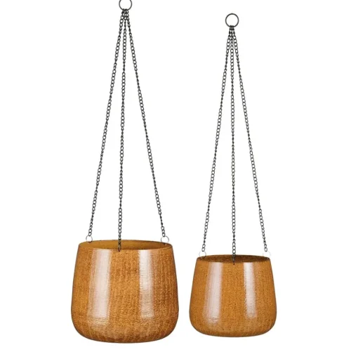 Orange brown hanging planter