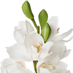 Orchidée cymbidium blanche artificielle, 27″