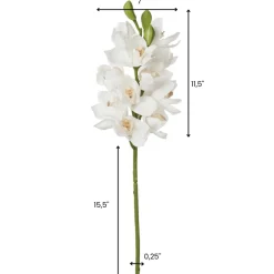 Orchidée cymbidium blanche artificielle, 27″