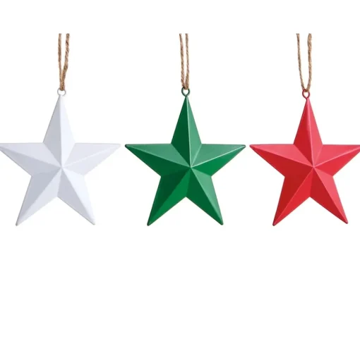 Ornement de Noël étoile unie, 3,5″