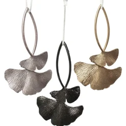 Ornement, feuillage de gingko, 5,5″