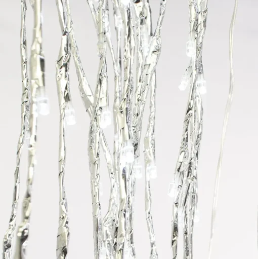 Outdoor 800 Pure White Silver Sparkling LED Light Garland, 24′