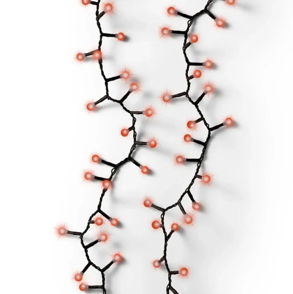 Outdoor 500 red twinkling LED string on black wire, 36′