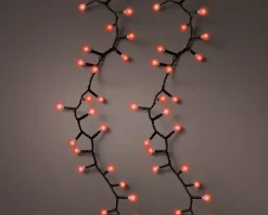 Outdoor 500 red twinkling LED string on black wire, 36′