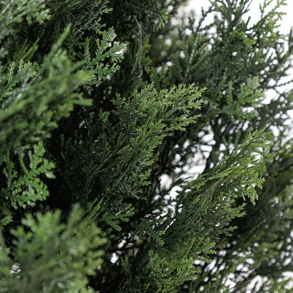 Outdoor artificial cedar topiary, 36″