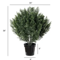 Outdoor artificial cedar topiary, 36″