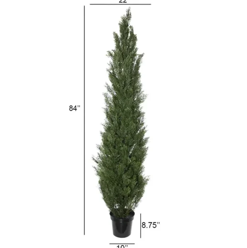 Outdoor artificial cedar shrub, 84″
