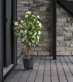 Outdoor black standing planter, 10 x 10"
