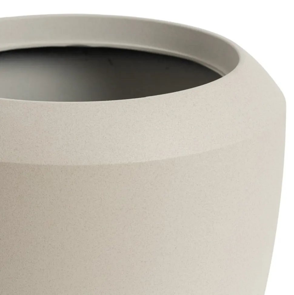 Outdoor chalk beige resin planter