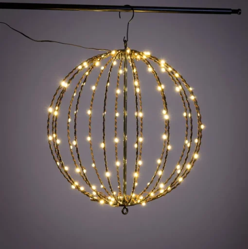 Outdoor metal ball with 128 LED lights, 15,5"
