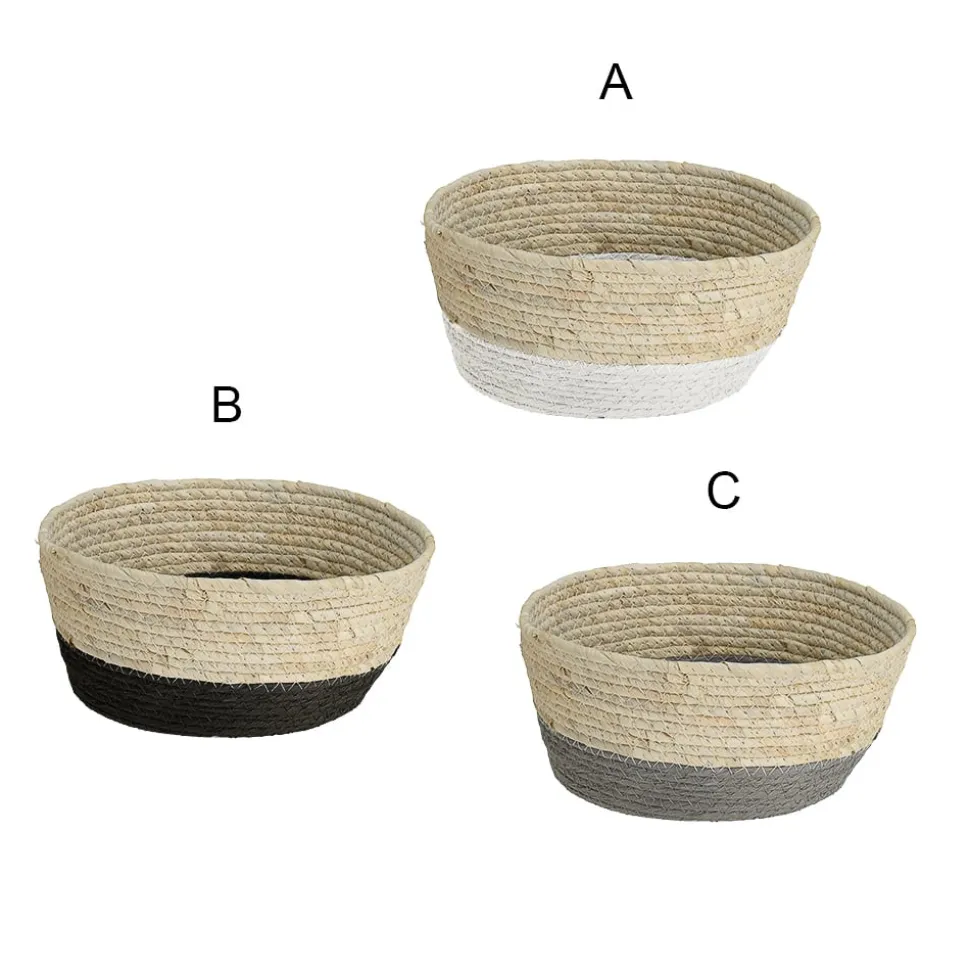 Panier en rotin deux tons, moyen