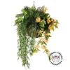 Panier suspendu artificiel de cycas et hibiscus jaune, 36 x 22&Prime;
