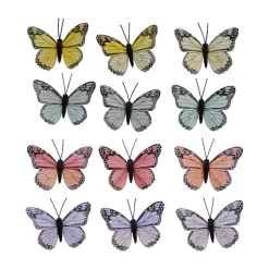 Papillons en plastique coloré, 2,5 x 3″