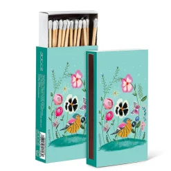 Paquet de 45 allumettes en boîte à motif d’oiseau, 4″