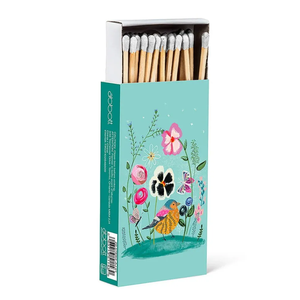 Paquet de 45 allumettes en boîte à motif d’oiseau, 4″