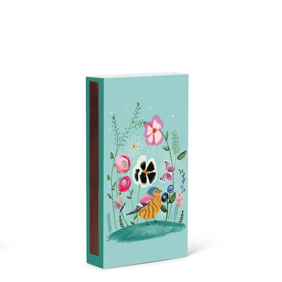 Paquet de 45 allumettes en boîte à motif d’oiseau, 4″