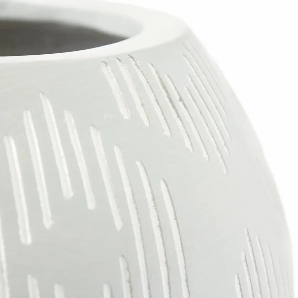 Patterned rounded standing planter, 16,5 x 12"