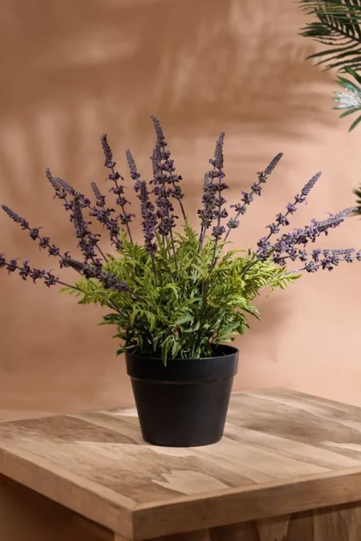 Plant de lavande artificielle en pot, 22 x 22″