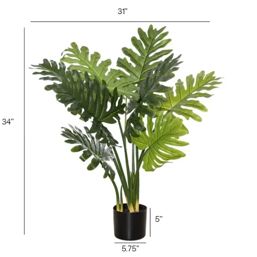 Plante artificielle de philodendron, 34″