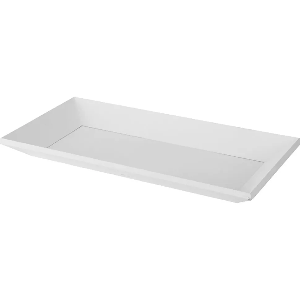 Plateau décoratif blanc en bois, 15,5 x 8″