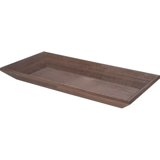 Plateau décoratif brun en bois, 15,5 x 8″