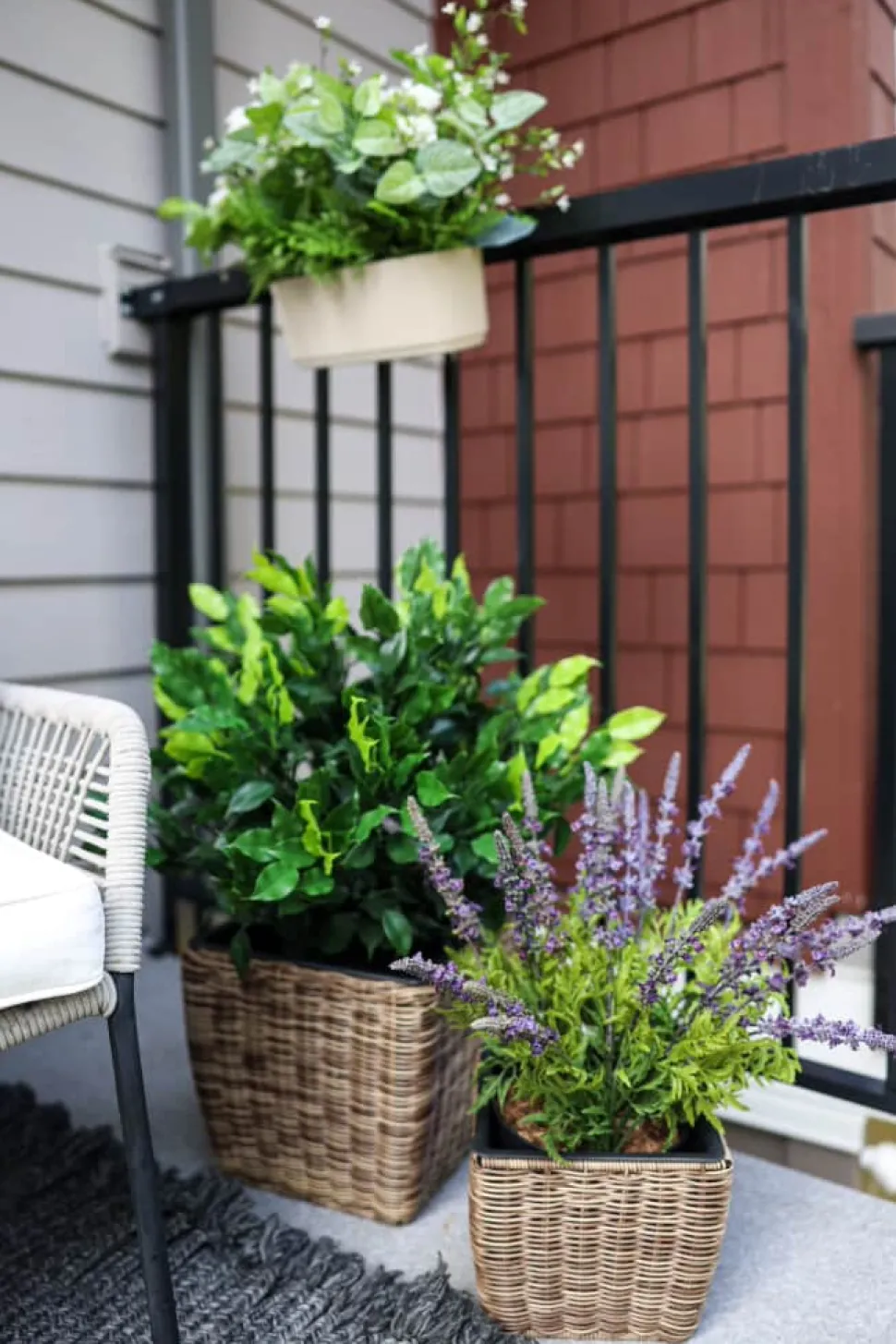 Polyrattan square planter