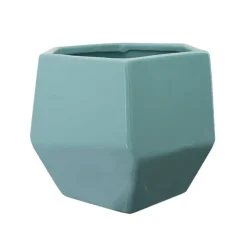 Pot en céramique bleu lustré, 5,5 x 6,5″