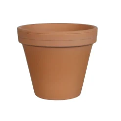 Pot en terre cuite orangée,  8 x 9,5″