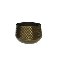 Pot pour plantes en métal doré, 5 x 7,5″