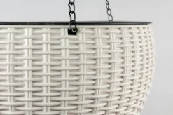 Pot suspendu en plastique blanc, 6,5 x 10 x 10″