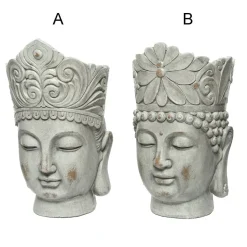 Pot tête de bouddha extérieur, 14 x 9″