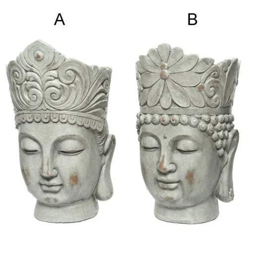Pot tête de bouddha extérieur, 14 x 9″