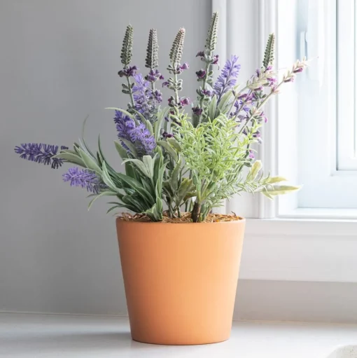 Potted artificial lavender plant