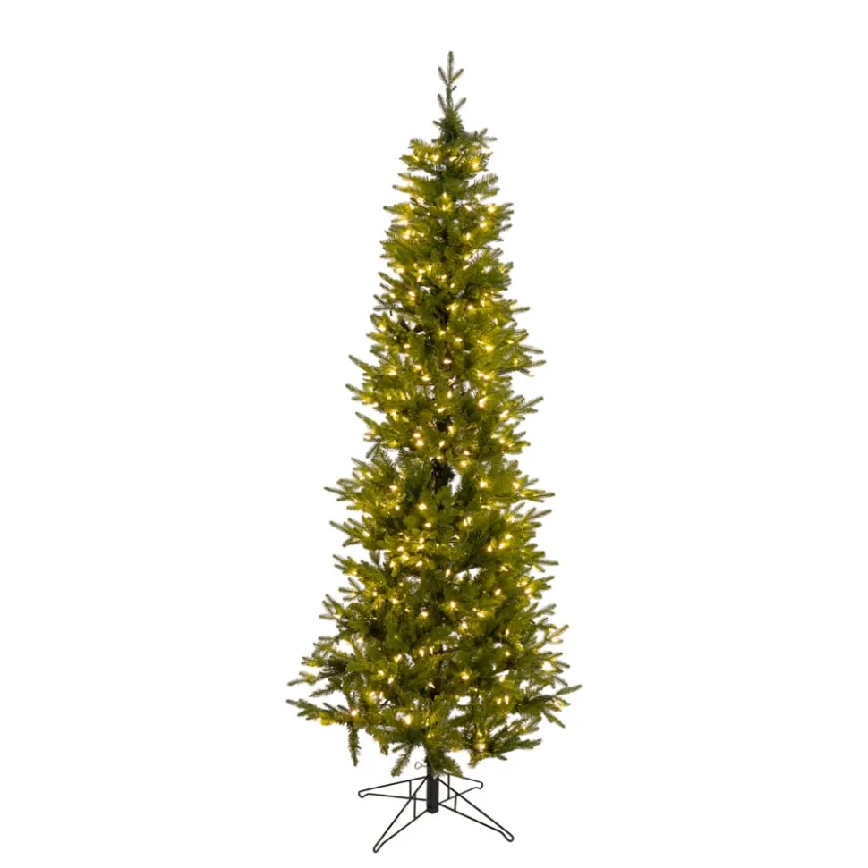 Pre-lit thin alps artificial Christmas tree, 7,5-12′