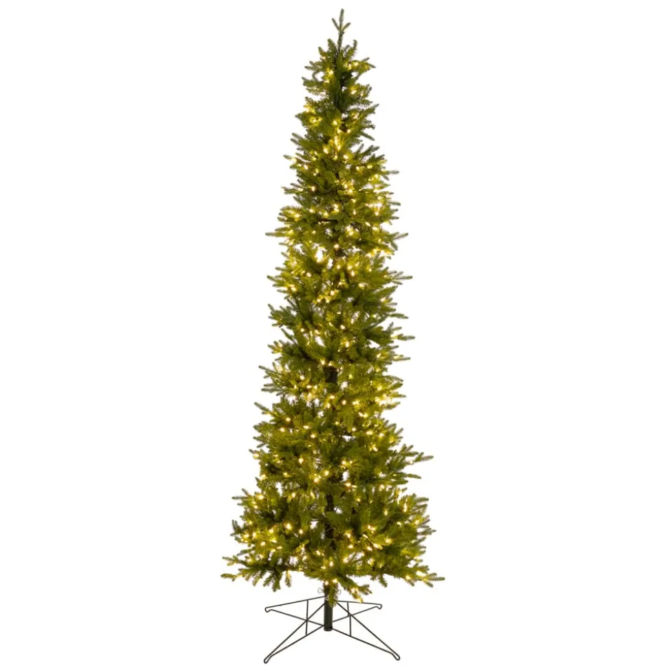 Pre-lit thin alps artificial Christmas tree, 7,5-12′