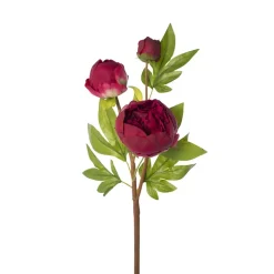 Real-touch artificial burgundy peony buds, 25″