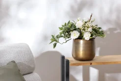 Real-touch artificial cream rose bouquet, 24″