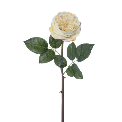 Real-touch artificial yellow rose, 22″