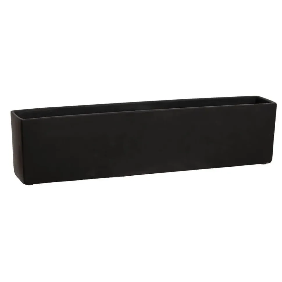 Rectangular black fibercement pot, 3 x 19"
