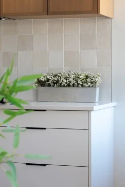 Rectangular grey fibercement pot, 3 x 19