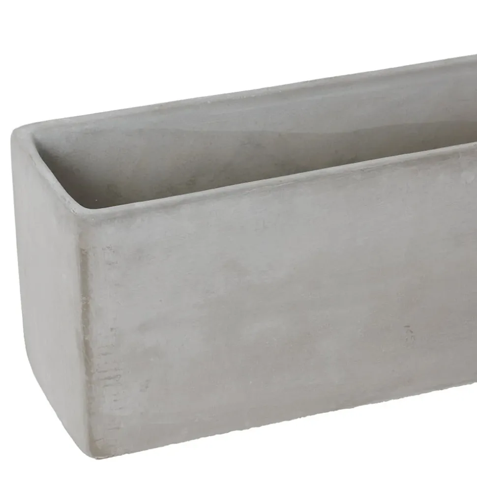 Rectangular grey fibercement pot, 3 x 19"