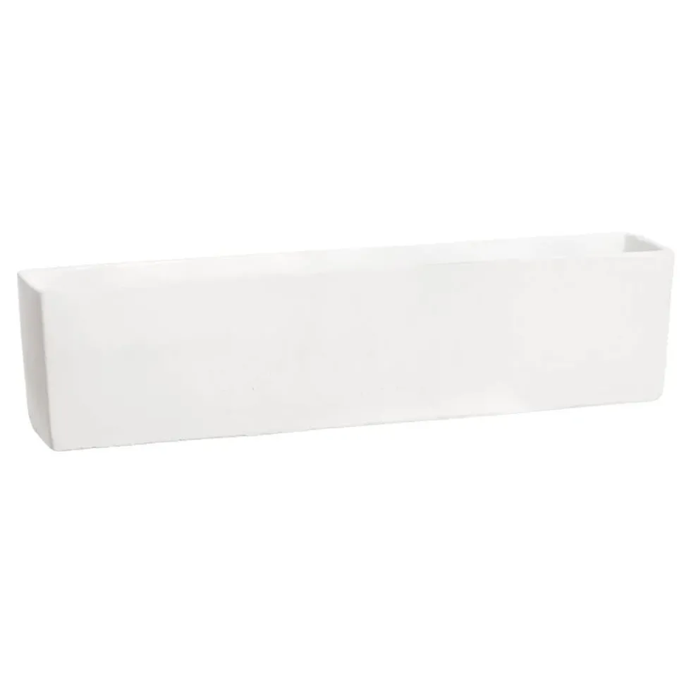 Rectangular white fibercement pot, 3 x 19"