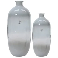 Recycled clear and off-white glass vase