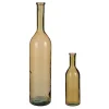 Recycled ochre glass bottle vase
