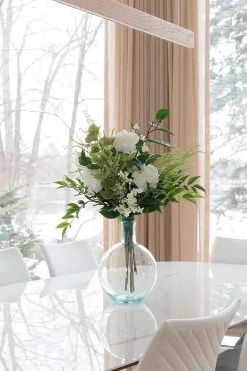 Round recycled glass bottle vase