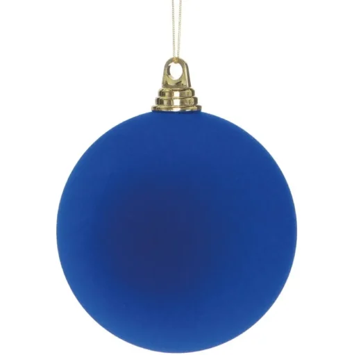 Royal blue velvet effect ornament, 6"