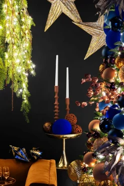 Royal blue velvet effect ornament, 6