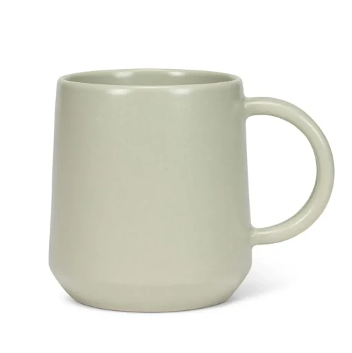 Sage green stoneware coffee mug, 12 oz