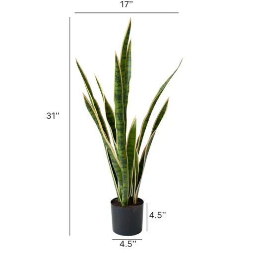 Sansevière jaune artificielle, 30″